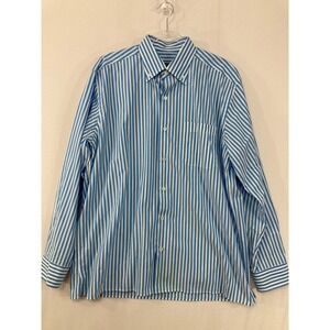 Solemare Maus & Hoffman Button Down Shirt Large Blue Striped Made in Italy